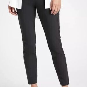 Athleta San Francisco Stretch Leggings Black Tight Yoga Pant Zipper Pockets MP